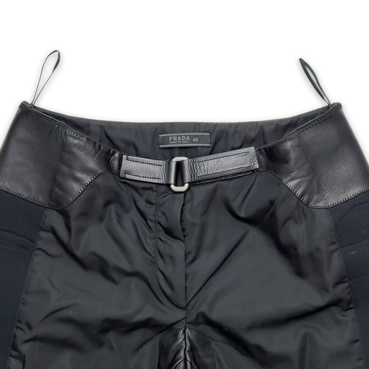 PRADA FW99 NYLON LEATHER NEOPRENE PANEL PANTS
