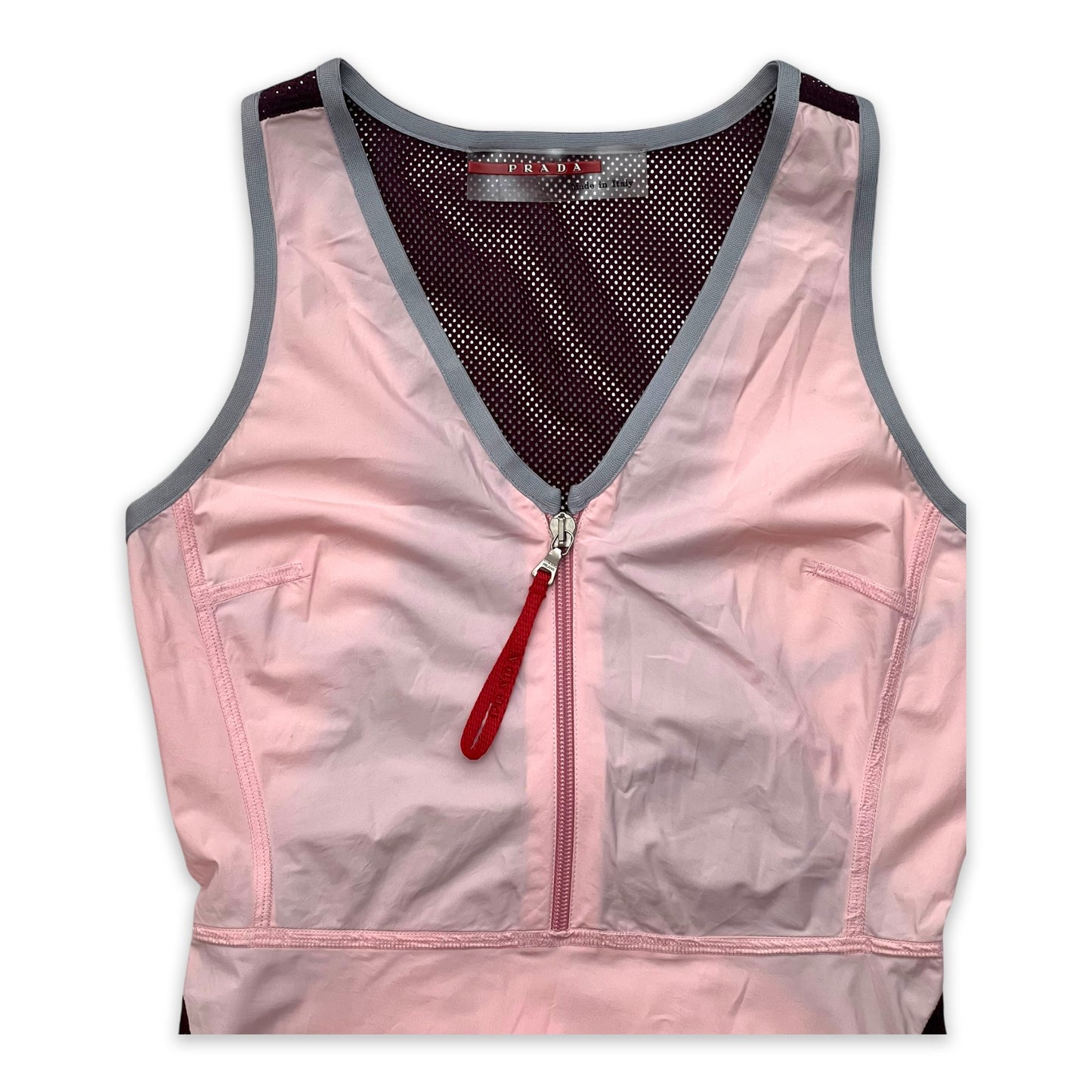 PRADA SPORT SS00 PINK DRESS MESH TIE BACK