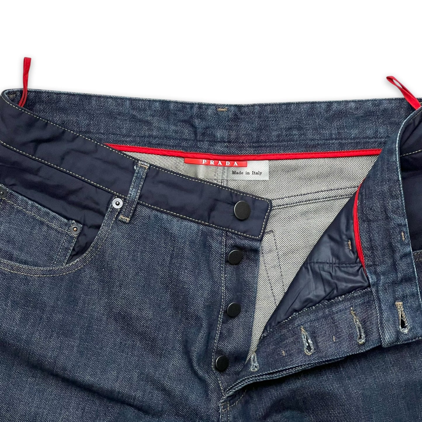 PRADA SPORT NYLON PANEL DENIM JEANS