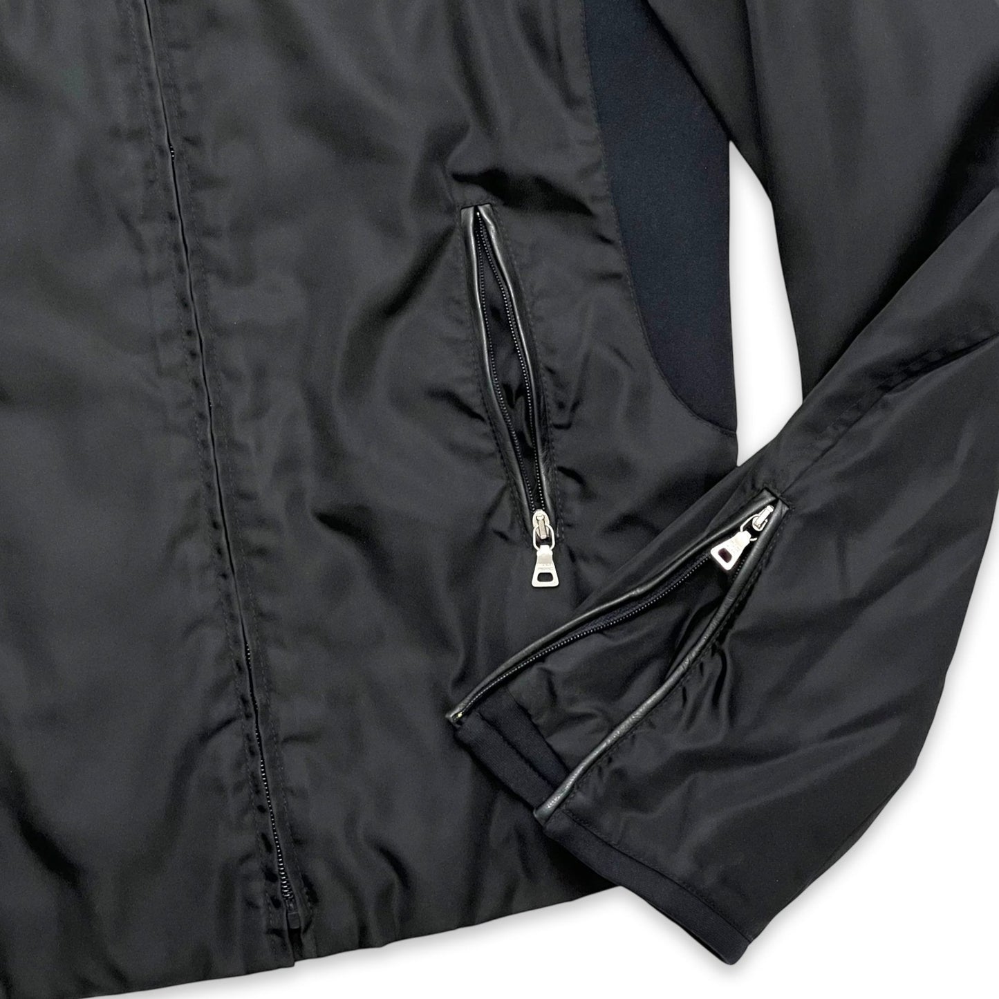 PRADA FW99 NYLON LEATHER NEOPRENE PANEL JACKET