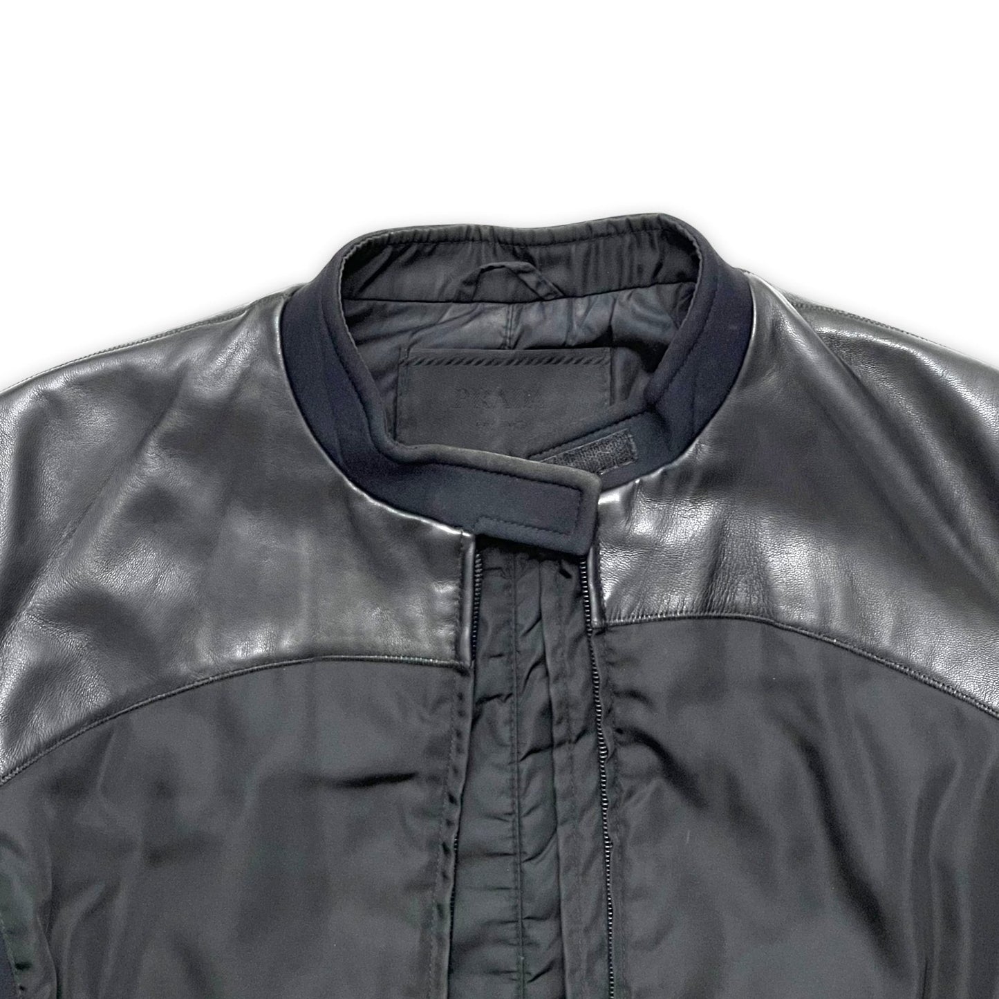 PRADA FW99 NYLON LEATHER NEOPRENE PANEL JACKET