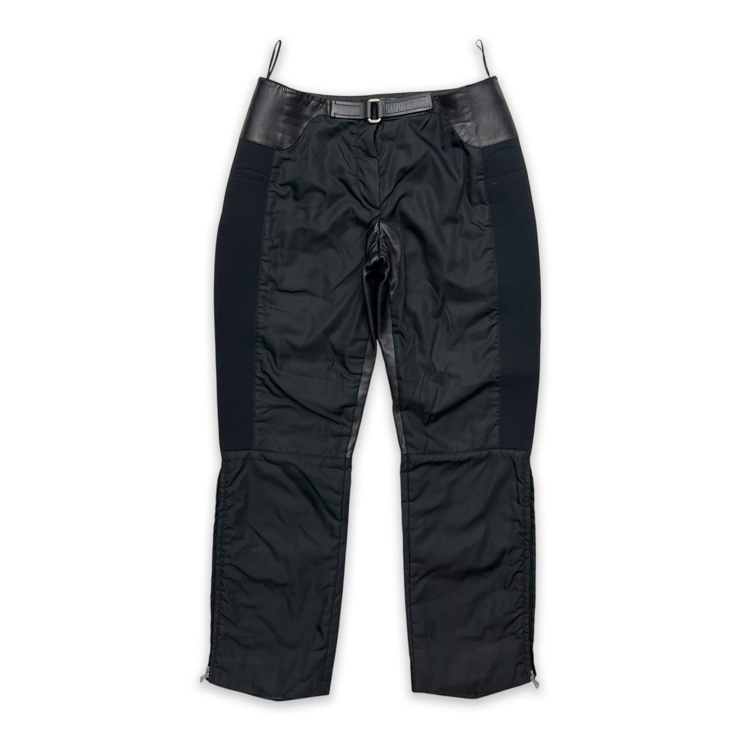 PRADA FW99 NYLON LEATHER NEOPRENE PANEL PANTS