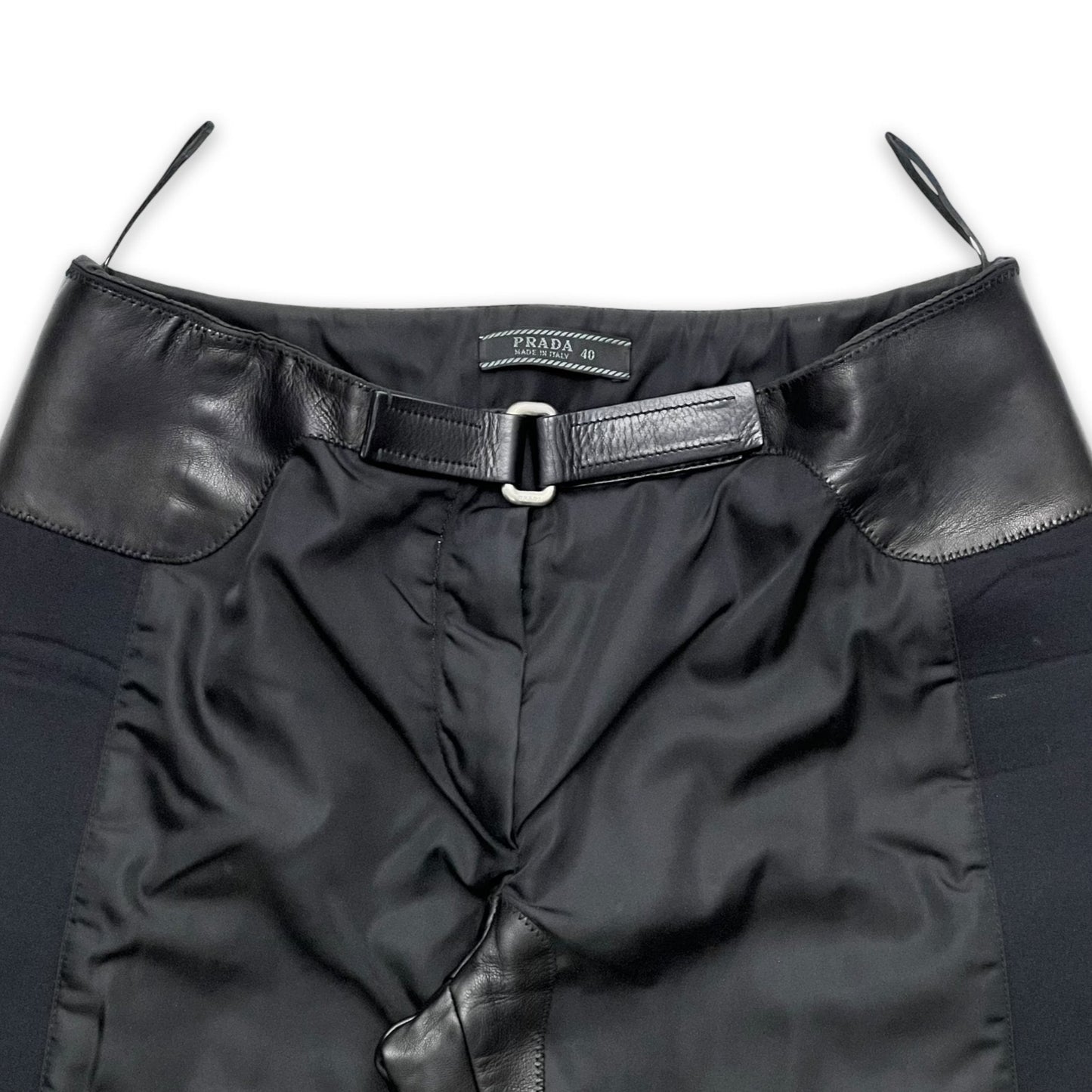 PRADA FW99 NYLON LEATHER NEOPRENE PANEL PANTS