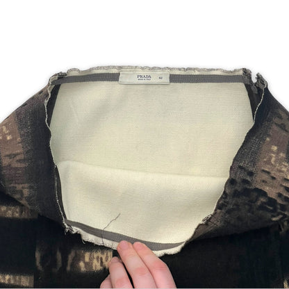 PRADA FW04 WOOL PRINT SKIRT