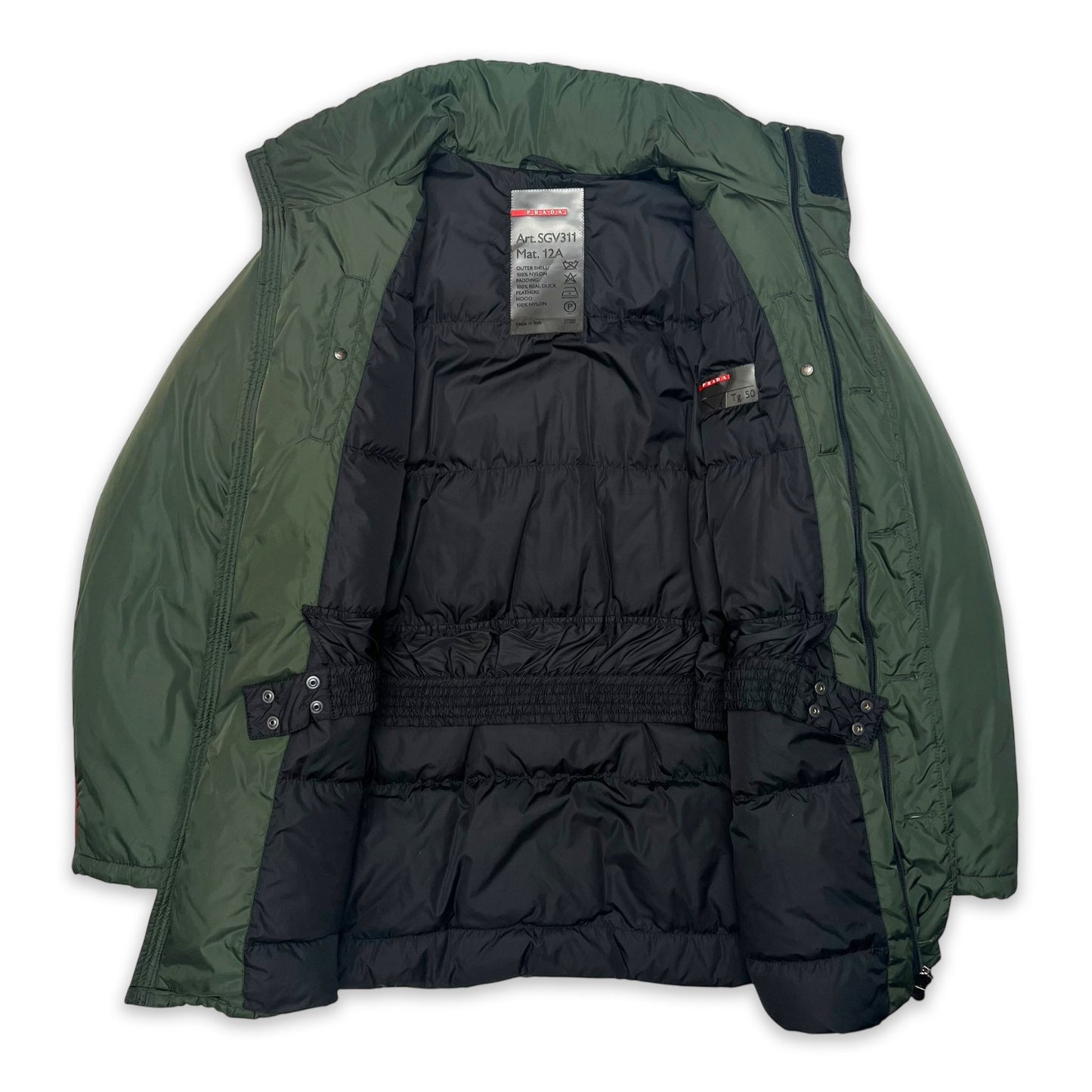 PRADA SPORT FW01 PADDED JACKET W/ DETACHABLE HOOD