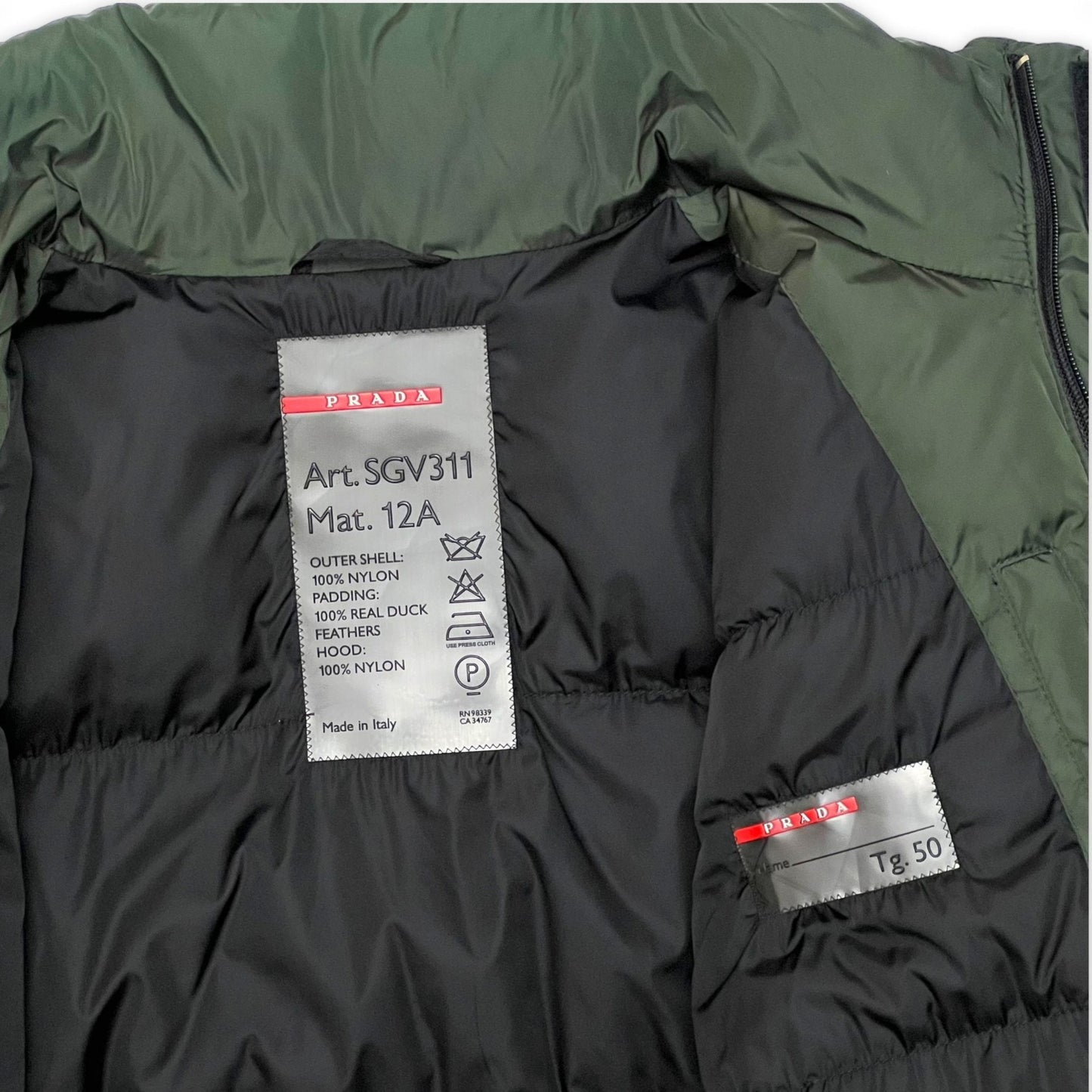 PRADA SPORT FW01 PADDED JACKET W/ DETACHABLE HOOD
