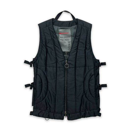 PRADA SPORT SILK STRAP QUILTED GILET
