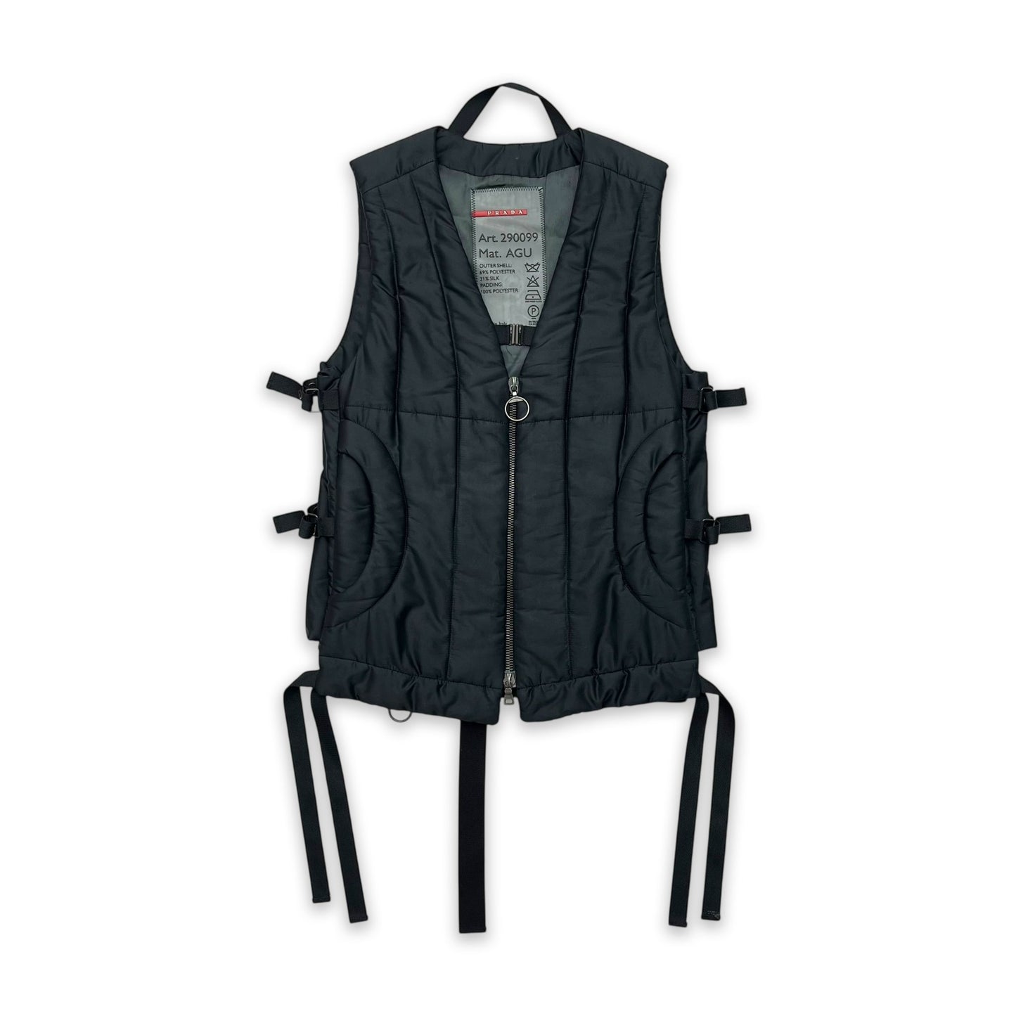 PRADA SPORT SILK STRAP QUILTED GILET