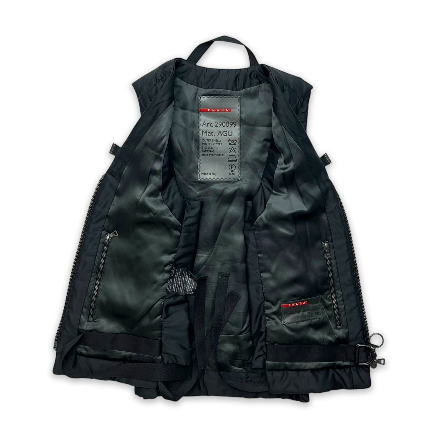 PRADA SPORT SILK STRAP QUILTED GILET