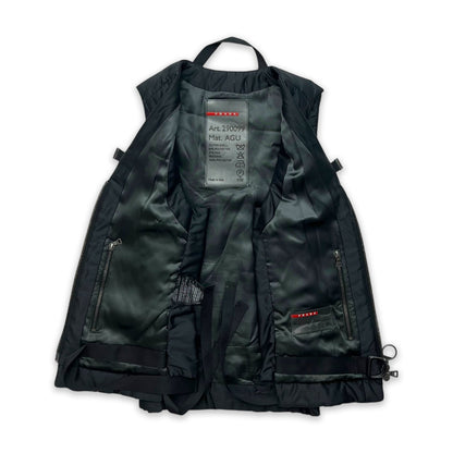 PRADA SPORT SILK STRAP QUILTED GILET