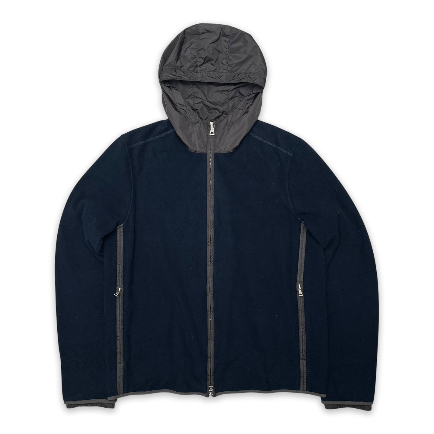 PRADA SPORT NYLON HOOD FLEECE JACKET