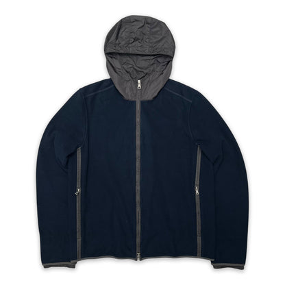 PRADA SPORT NYLON HOOD FLEECE JACKET