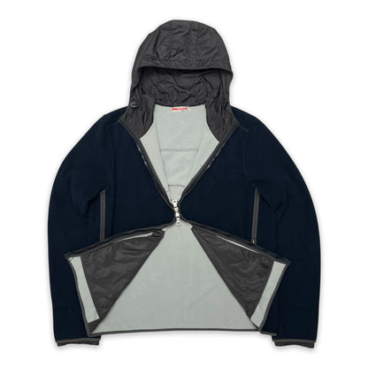 PRADA SPORT NYLON HOOD FLEECE JACKET