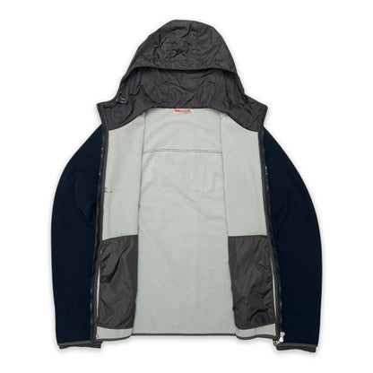 PRADA SPORT NYLON HOOD FLEECE JACKET