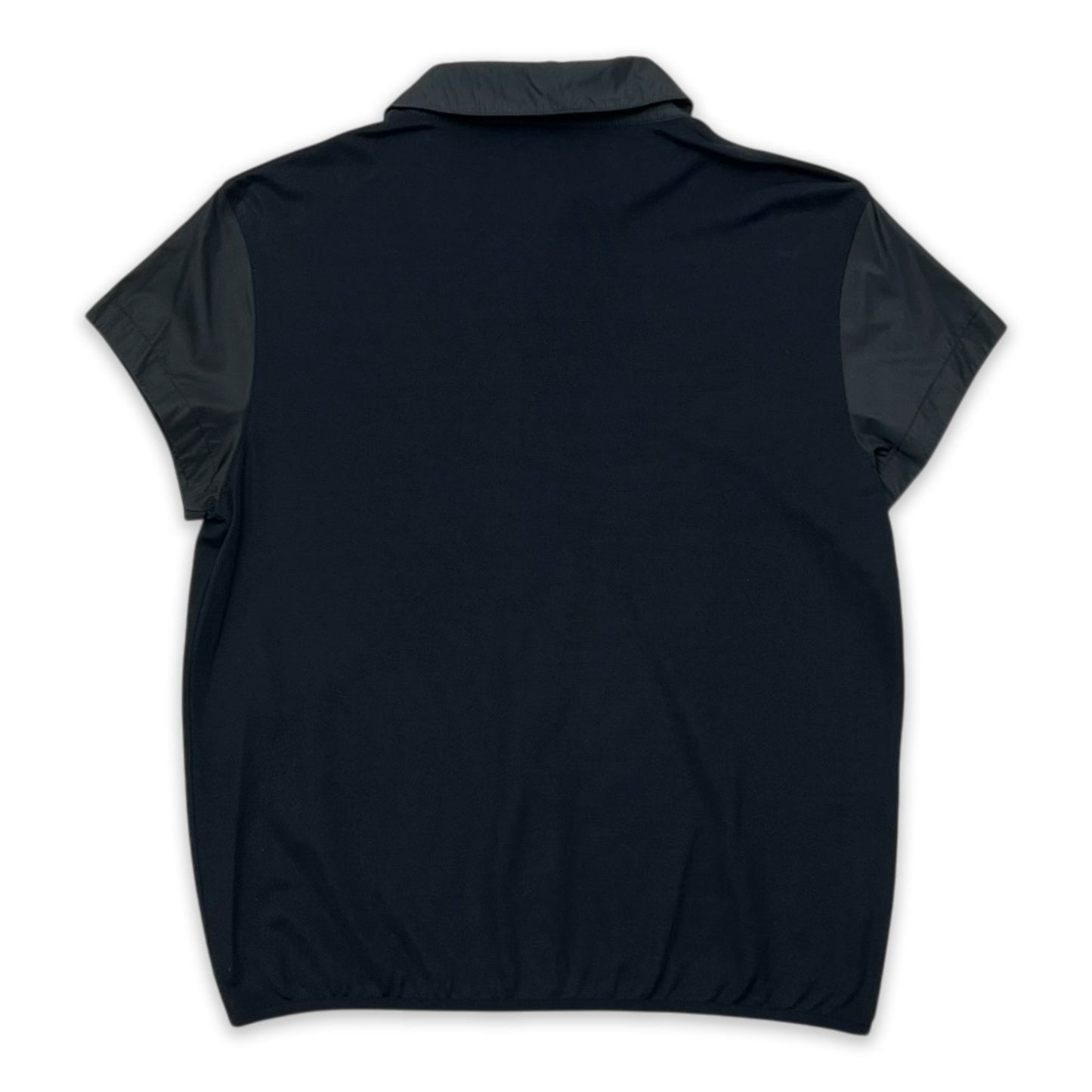 PRADA SPORT SHORT SLEEVE NYLON MESH ZIP UP TOP