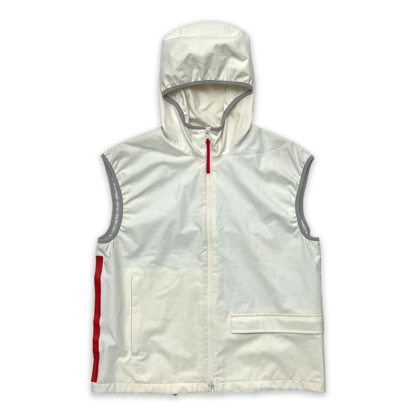 PRADA SPORT SS00 HOODED ASYMMETRIC POCKET GILET