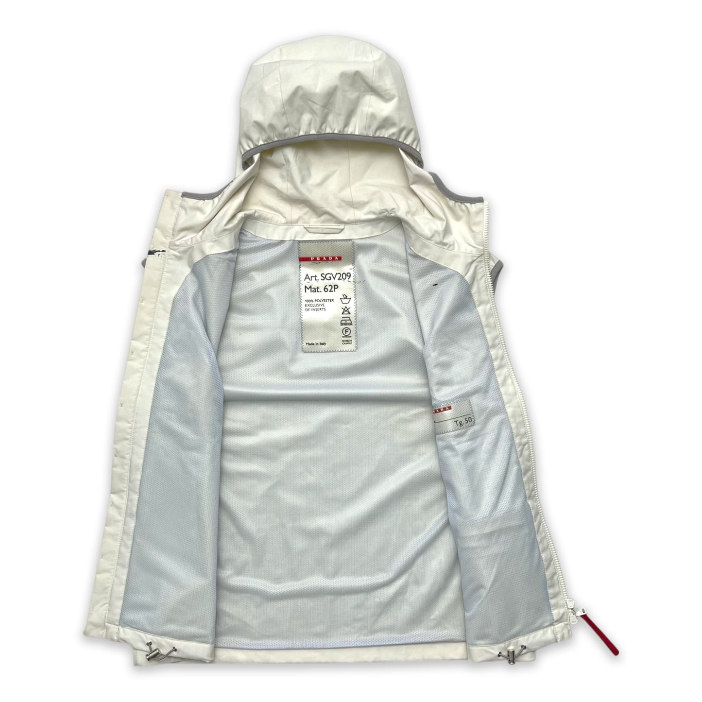 PRADA SPORT SS00 HOODED ASYMMETRIC POCKET GILET