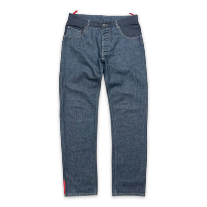 PRADA SPORT NYLON PANEL DENIM JEANS