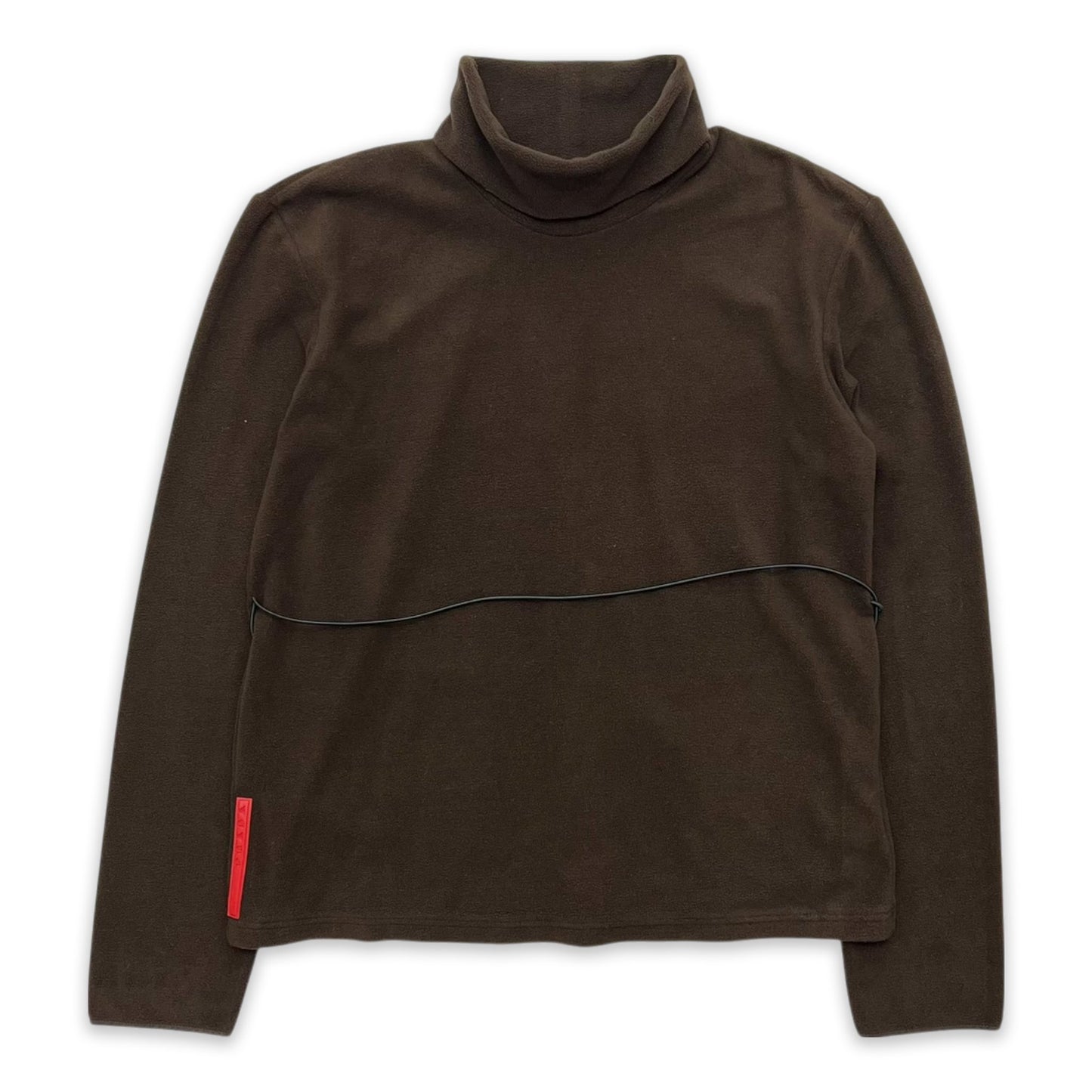 PRADA SPORT LONG SLEEVE CORDED ROLL NECK