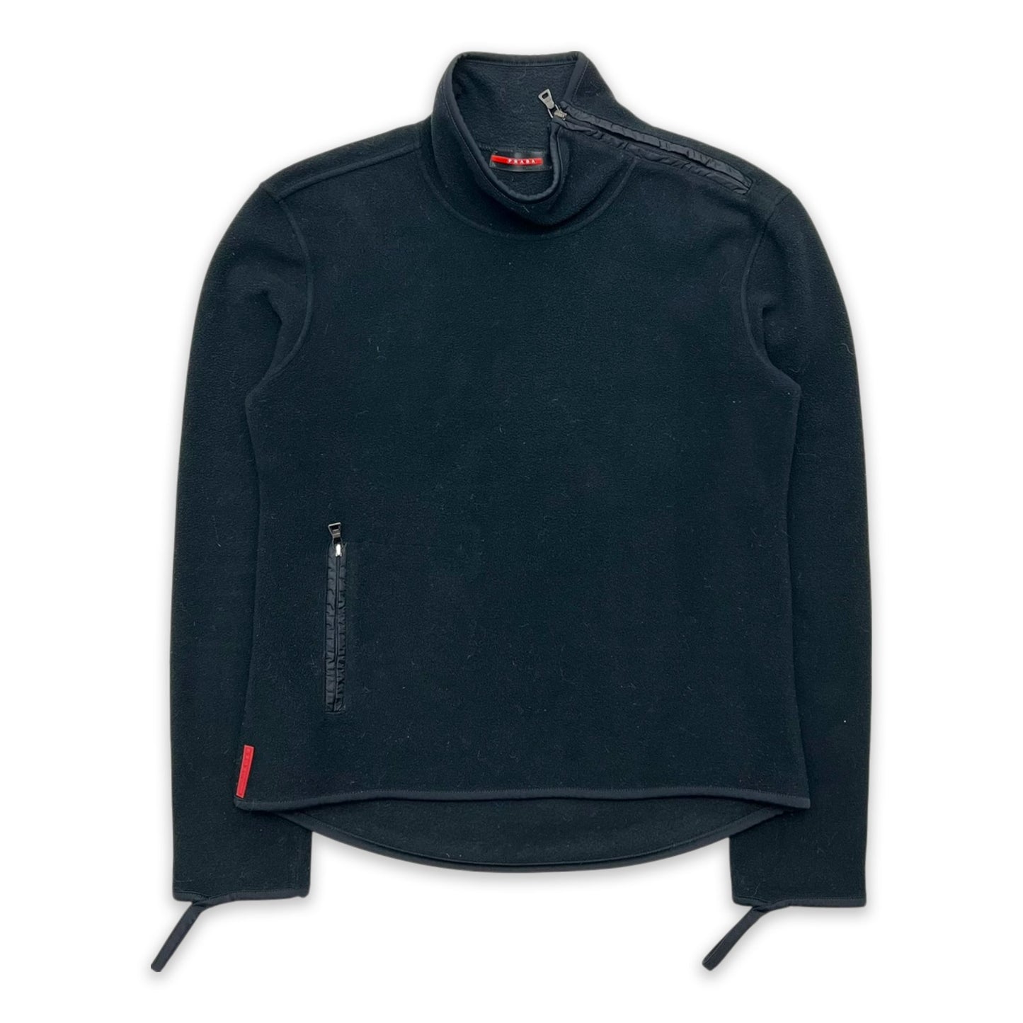PRADA SPORT ASYMMETRICAL ZIP FLEECE