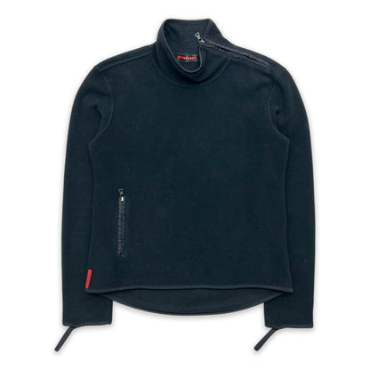 PRADA SPORT ASYMMETRICAL ZIP FLEECE
