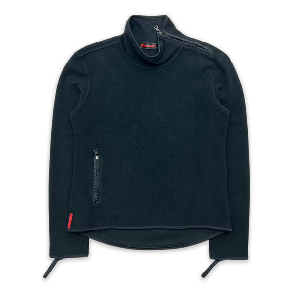PRADA SPORT ASYMMETRICAL ZIP FLEECE