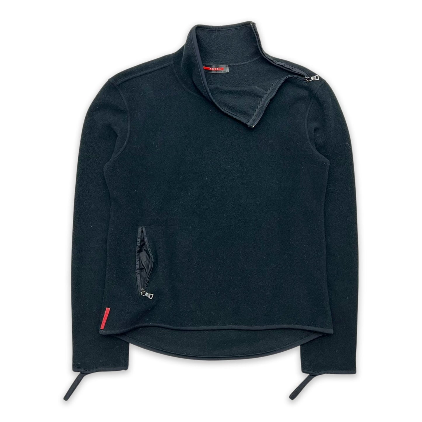 PRADA SPORT ASYMMETRICAL ZIP FLEECE
