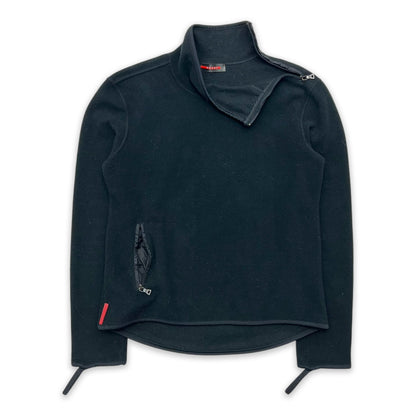 PRADA SPORT ASYMMETRICAL ZIP FLEECE
