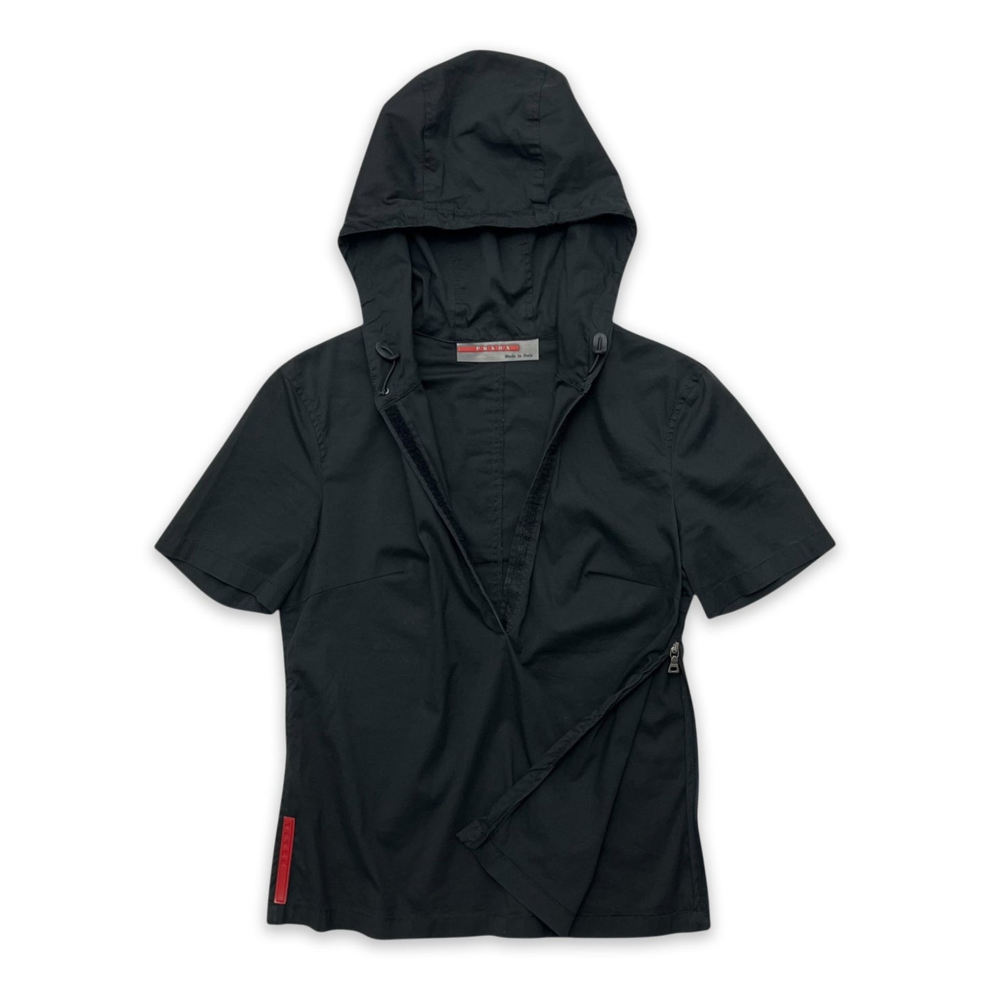 PRADA SPORT SS99 HOODED TOP SHORT SLEEVE