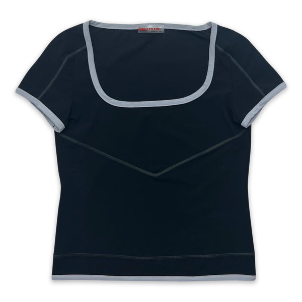 PRADA SPORT SQUARE NECK FITTED TOP